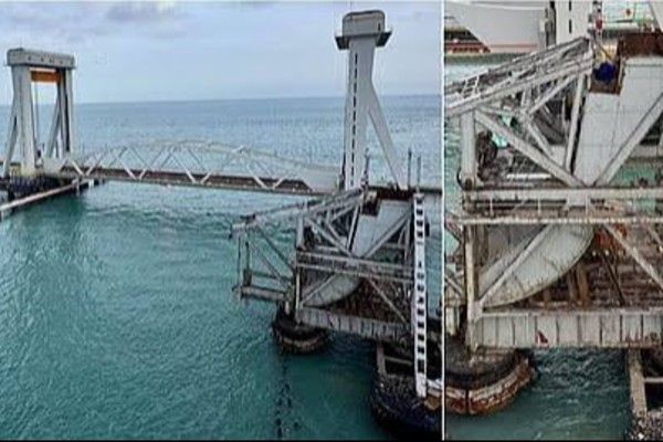 பாம்பன் பாலத்தின் 80% பகுதி அகற்றம்